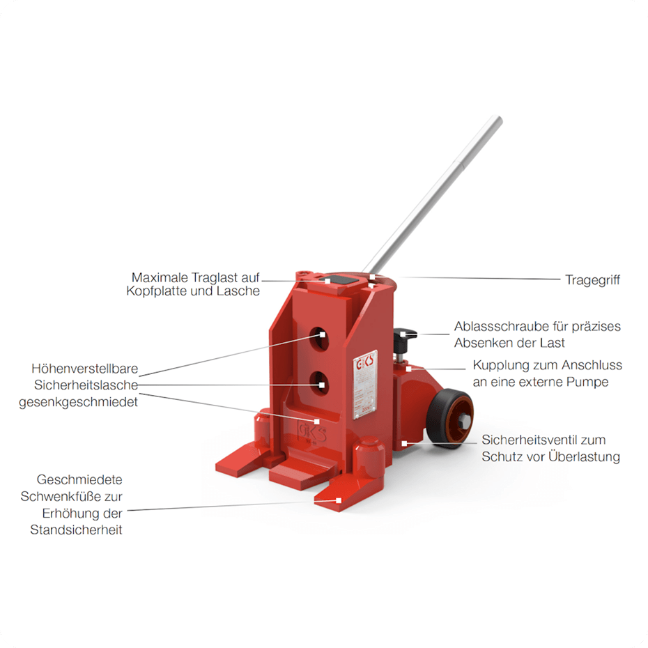 GKS Hydraulische Hebegeraete / Maschinenheber Features